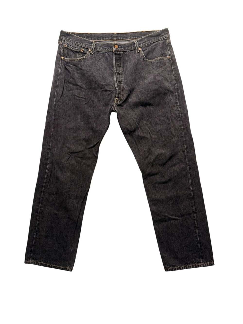 Levi's 501 Original Fit Straight Leg Button Fly Black Jeans Size 42x34